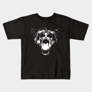 Black and White Roaring Lion Kids T-Shirt